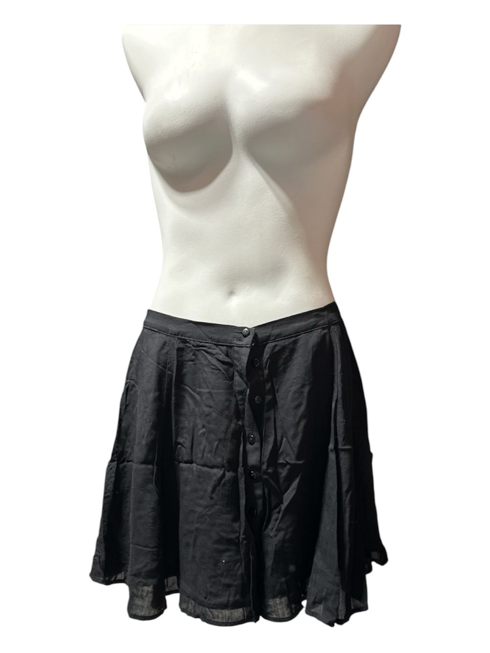 NWT Black Button Front Flowy Mini Skirt Size M